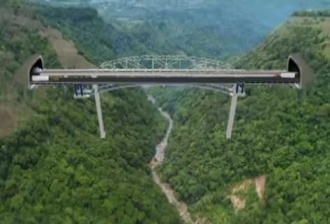El proyecto  contempla la construcción de una vía férrea y una autopista que cruzará montañas.