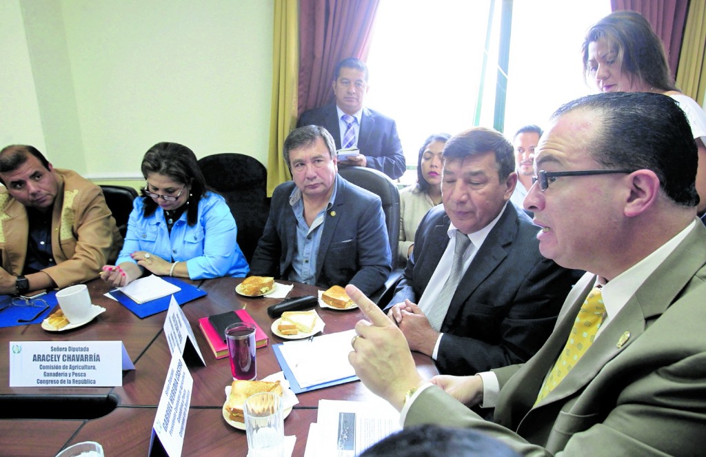 Autoridades del Maga se reúnen con diputados de la Comisión de Agricultura del Congreso. (Foto Prensa Libre: Edwin Bercián)