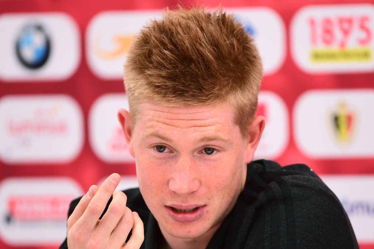 Kevin de Bruyne compareció ante los medios previo al partido contra Suecia. (Foto Prensa Libre: AFP)