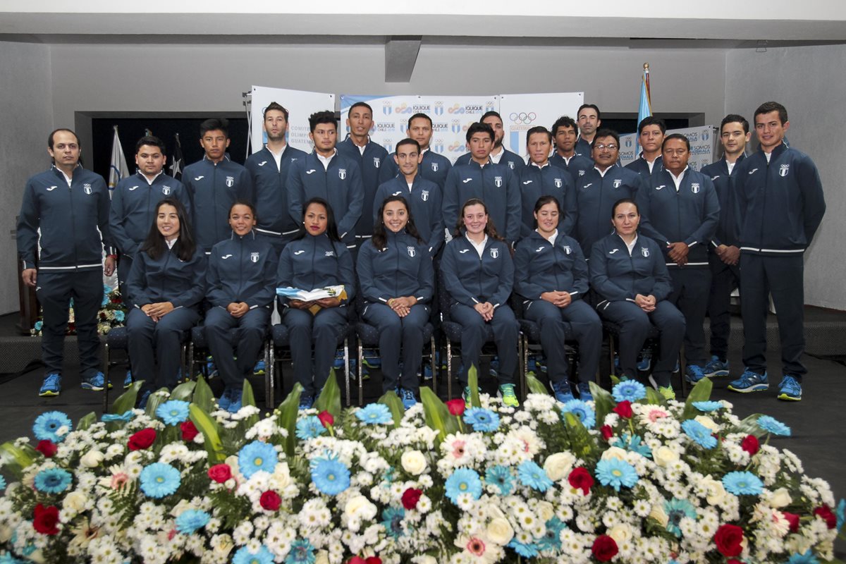 Atletas guatemaltecos furon juramentados para los Juegos Bolivarianos. (Foto Prensa Libre: Norvin Mendoza)