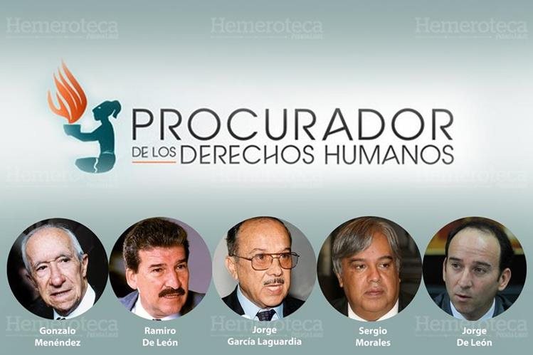 Los seis Procuradores de Derechos Humanos desde que se creó la figura en 1985. (Foto Prensa Libre: Archivo)