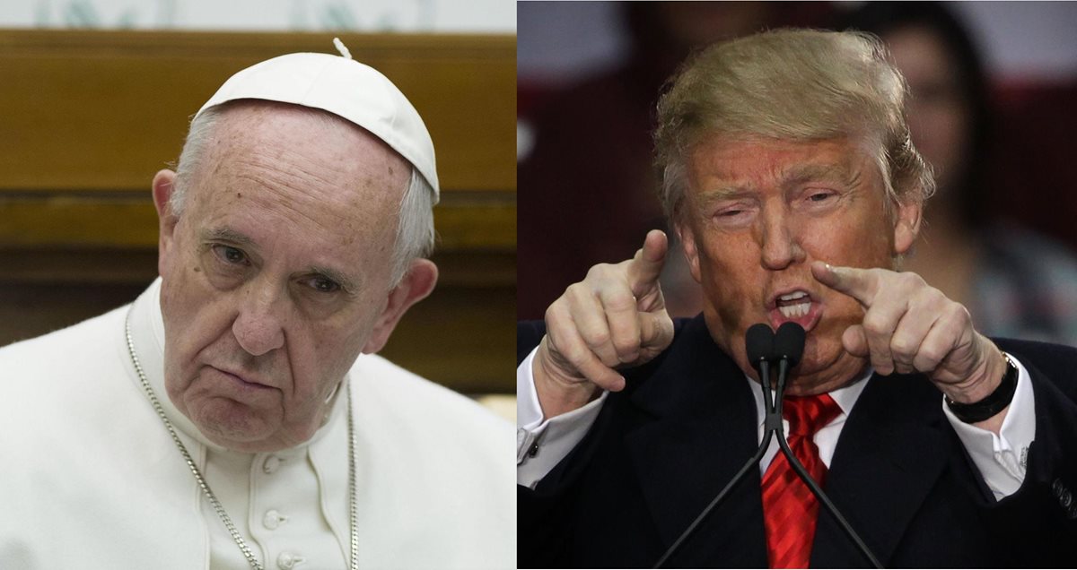Donald Trump (der.) dice que el papa Francisco está "mal informado". (Fotos Prensa Libre: EFE/AFP).