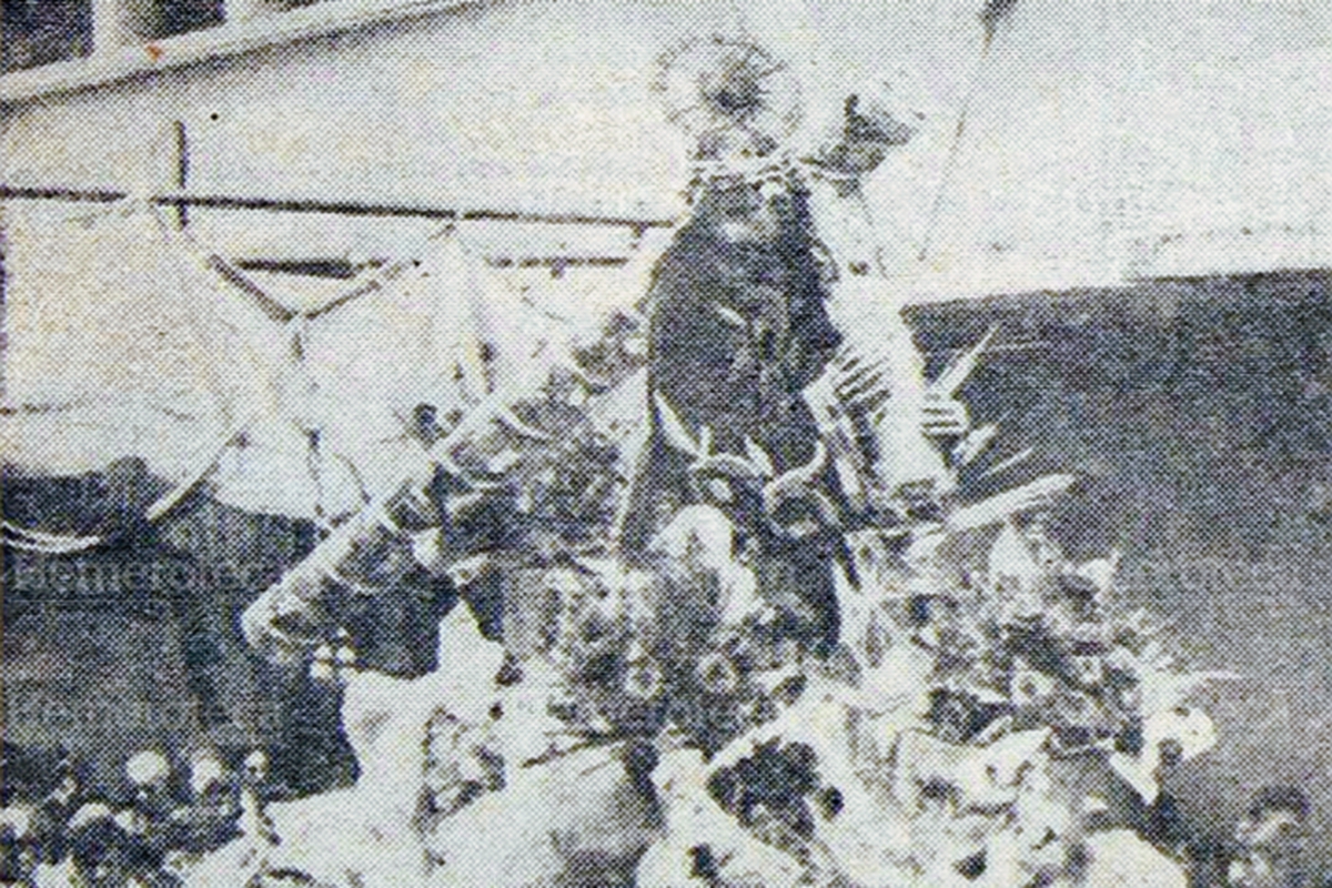 Procesión de La Reseña de Jesús de La Merced, Patrón Jurado de la Ciudad. Martes Santo de 1969. Foto: Hemeroteca PL