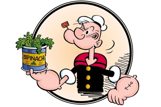 Popeye aumentó la venta de espinacas en cerca de un 30% en Estados Unidos. ALAMY
