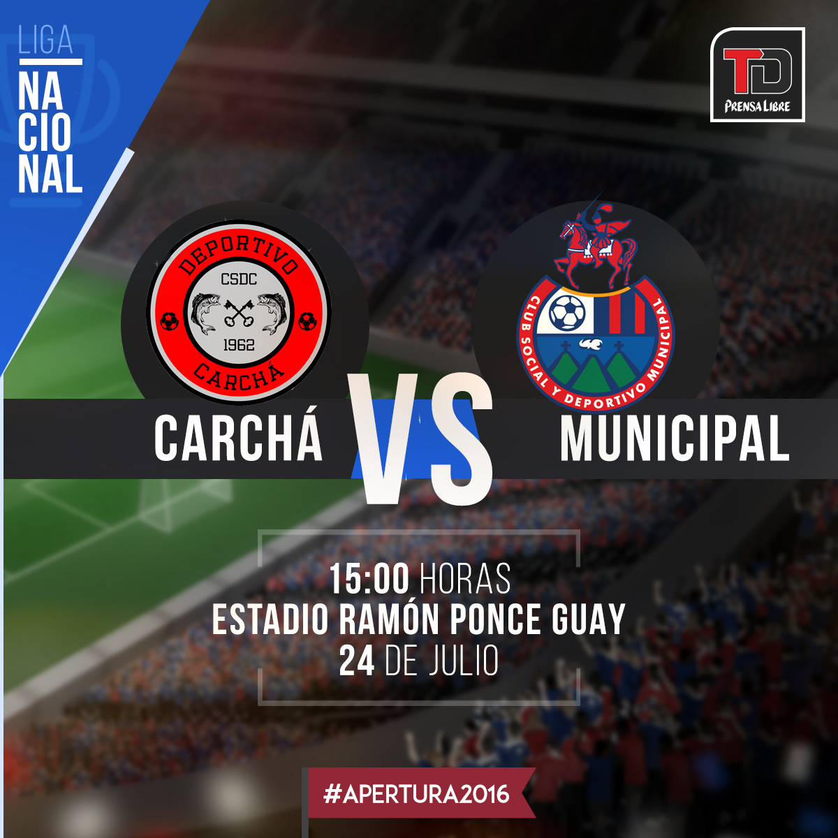 Carchá y Municipal siguen con la jornada 2 del Torneo Apertura en el Estadio Juan Ramón Ponce Guay. (Foto Prensa Libre: TodoDeportes)