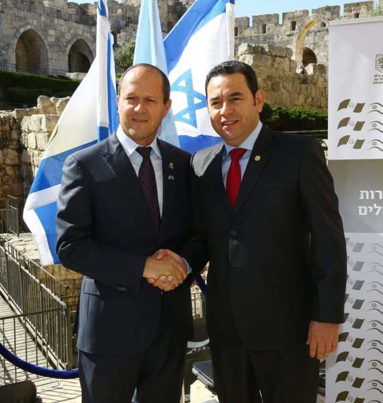 El alcalde de Jerusalén celebró los lazos de amistad entre Guatemala e Israel. (Foto Prensa Libre: Cancillería Israelí)