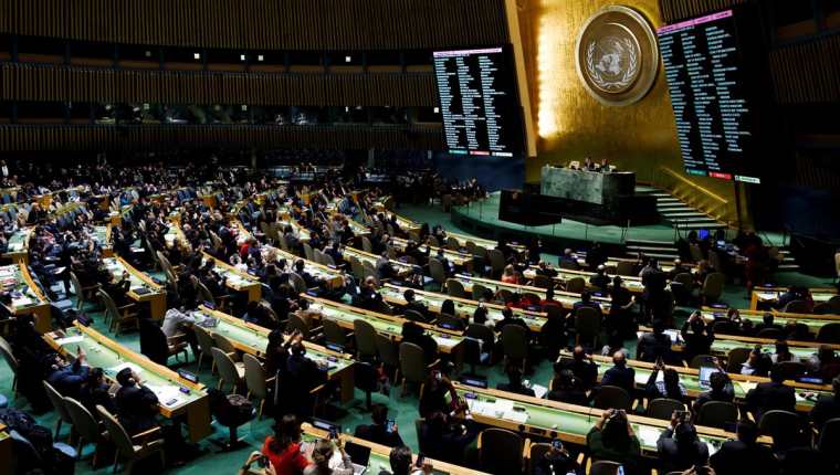 La ONU rechazó por mayoría decisión de la ONU de mover su embajada a Jerusalén. (Foto Prensa Libre: EFE)