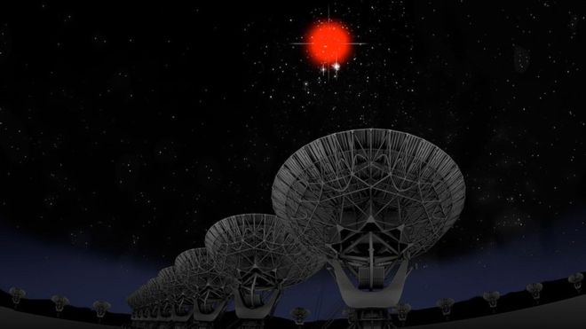 Las señales fueron detectadas por primera vez en 2007, pero las teorías para explicarlas nunca fueron sólidas: van desde asociarlas a la actividad de súper agujeros negros hasta considerarlas señales de inteligencia fuera de la galaxia. (BILL SAXTON, NRAO, AUI, NSF, HUBBLE)