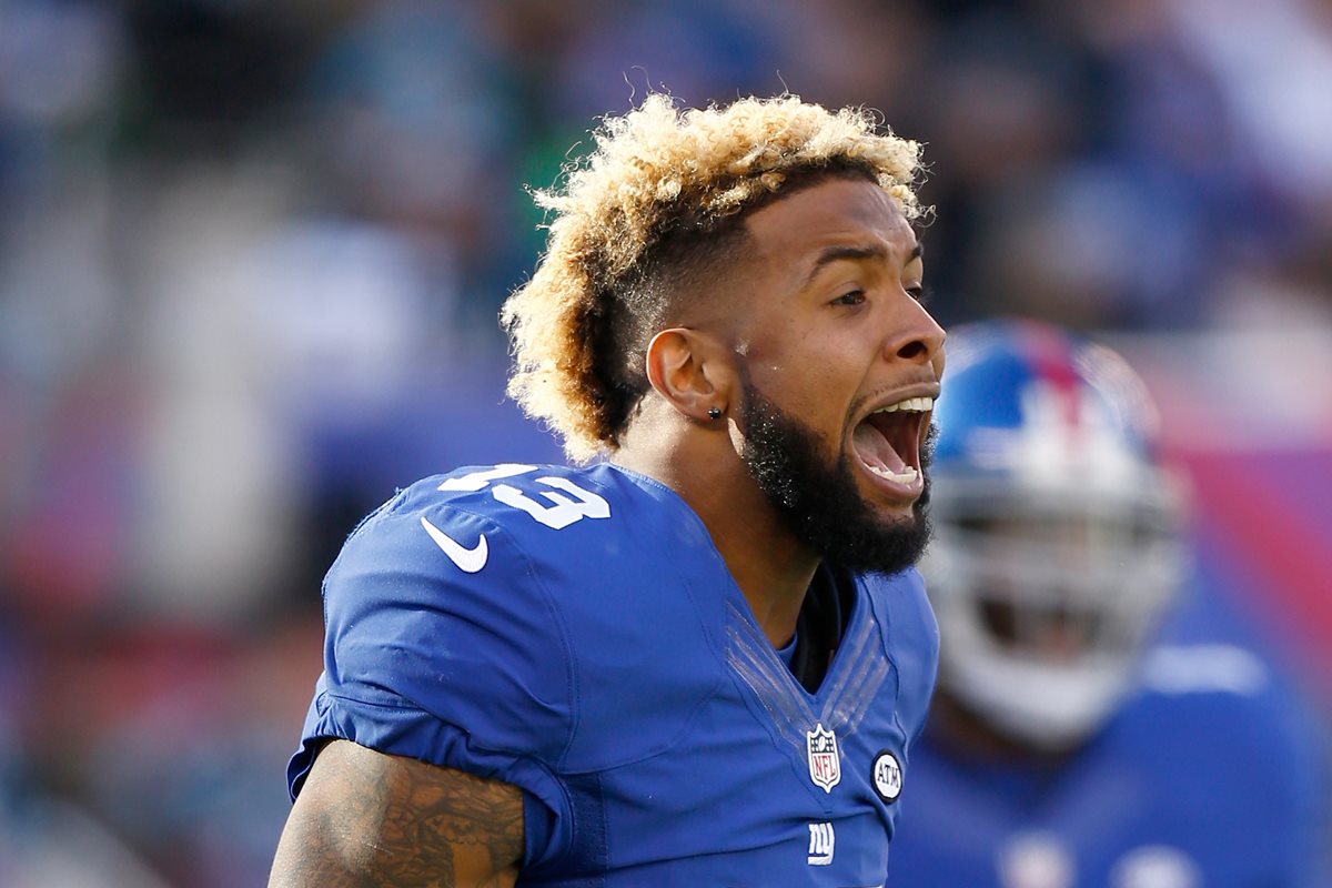 Odell Beckham de los Gigantes fue suspendido por conducta inapropiada.(Foto Prensa Libre: AP)