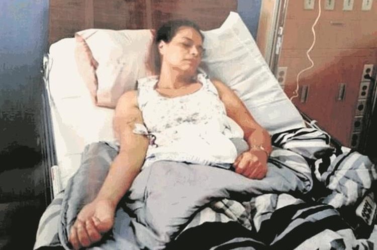 Baldetti internada en el Centro Médico Militar por padecer infecciones y color pálido en septiembre de 2015. (Foto Prensa Libre: Hemeroteca PL)