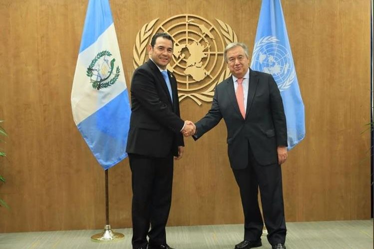 Morales y Guterres se reunieron en Nueva York para hablar de Cicig el 25 de septiembre. (Foto Prensa Libre: Hemeroteca PL)