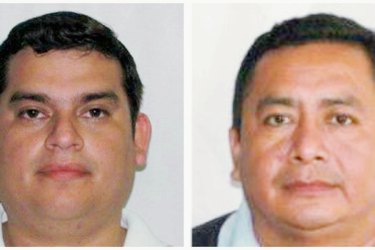Juan Carlos   Galán Recinos (izquierda) y Jacobo Alvarado Gualip, detenidos en Petén. (Foto Prensa Libre: MP)