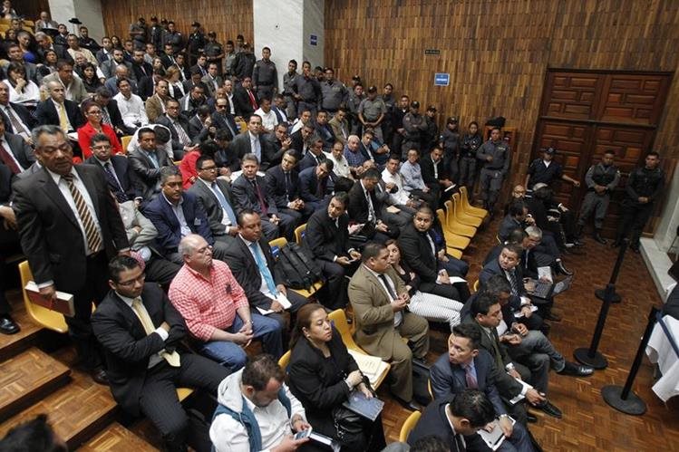 Implicados del caso Cooptación del Estado participan en una del proceso. (Foto Prensa Libre: Hemeroteca PL)