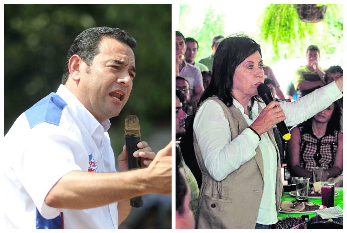 Jimmy Morales y Sandra Torres siguen buscando los votos para alcanzar la presidencia de la República. (Foto Prensa Libre)
