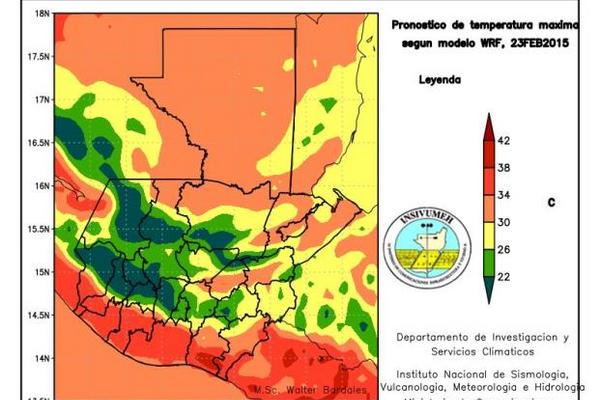 Las temperaturas máximas se incrementarán a partir del miércoles. (Foto Prensa Libre: Insivumeh)