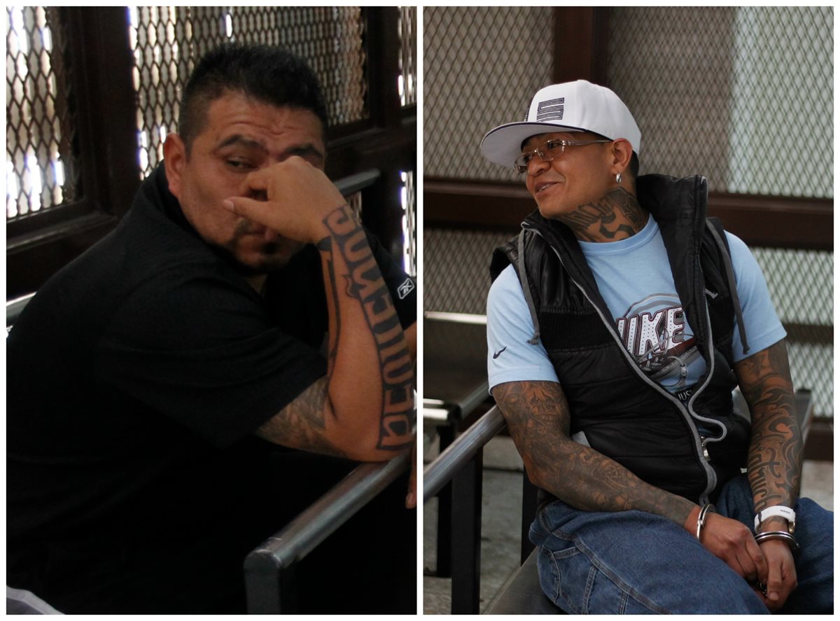 Jorge Yde León Hernández y César Augusto Boche son líderes de la mara salvatrucha. (Foto Prensa Libre: Paulo Raquec)