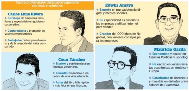 Carlos Luna Rivara, César Tánchez, Edwin Amaya y Mauricio Garita propondrán en el Efectivo Blog. (Foto Prensa Libre: Hemeroteca PL)