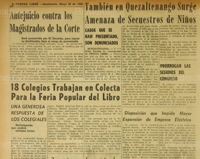 En la pagina 4 de Prensa Libre del 28/5/1959 se dio a conocer la aprobación del artículo 60 de la Ley Orgánica del INDE. (Foto: Hemeroteca PL)