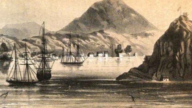 El puerto de Amapala a mediados del siglo XIX.