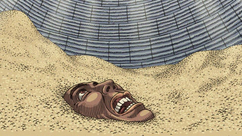 El efecto "arena movediza" es una de las principales causas de la muerte por soterramiento en los depósitos de granos. VITOR FLYNN/BBC NEWS BRASIL