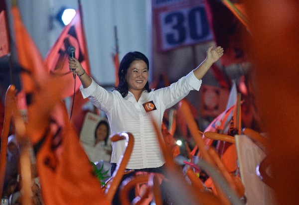  <span>Keiko</span> <span>Fujimori</span> participa en un mitin de cierre de campaña.(AFP)