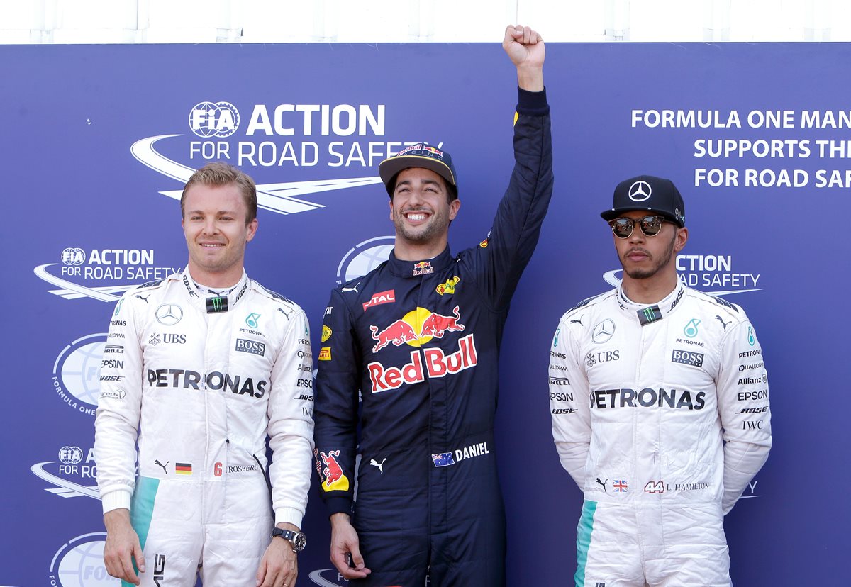 Ricciardo subió al podio de la F1 por primera vez en su carrera. (Foto Prensa Libre: AP)
