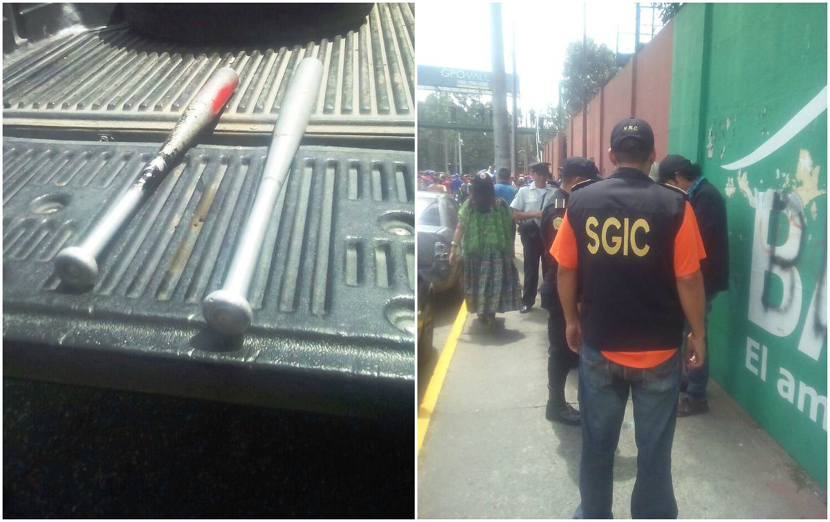 La PNC hizo un operativo de seguridad previo al juego entre Municipal y Marquense. (Foto Prensa Libre: cortesía PNC)