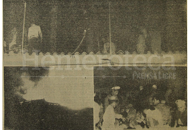Varios aspectos del incendio de la placita zona 1 el 27 de noviembre de 1958. (Foto: Hemeroteca PL)