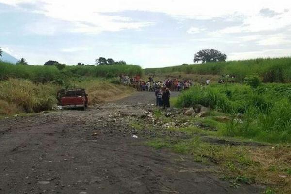 Sector donde murió baleado Rigoberto Ortiz, en Santa Lucía Cotzumalguapa, Escuintla. (Foto Prensa Libre: Enrique Paredes)