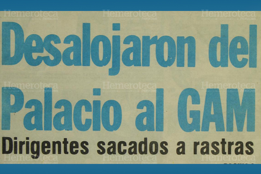 1986: miembros del GAM  son desalojados del Palacio Nacional