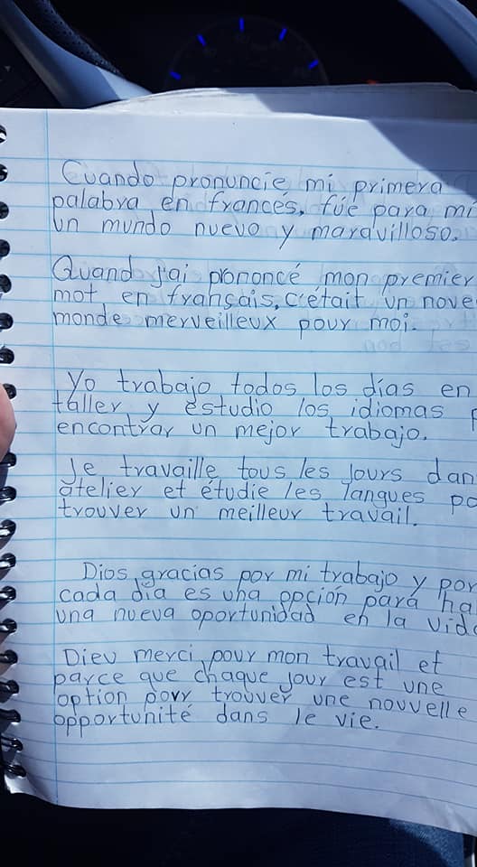 Apuntes de Pedro Manuel Pérez Pérez donde practica otros idiomas en sus tiempos libres. (Foto Prensa Libre: Édgar Lara)