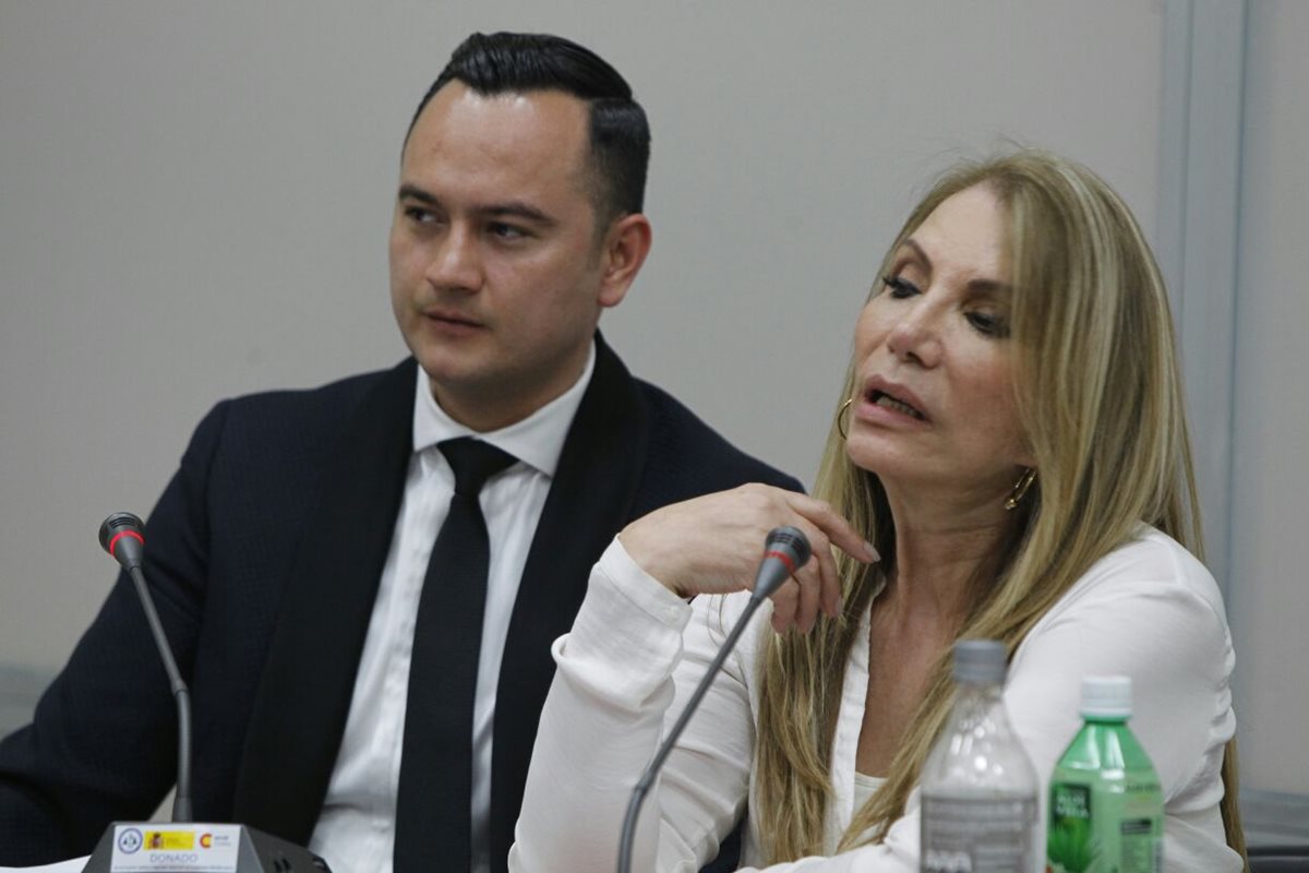 Claudia Sandra Moritza García Magaña, durante la audiencia de primera declaración en el Juzgado Cuarto Penal. (Foto Prensa Libre: Paulo Raquec)