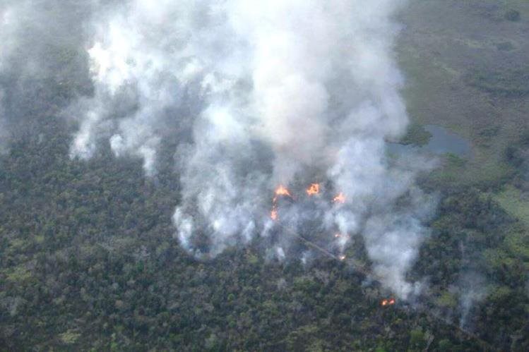 Varios incendios forestales afectaron la Reserva de la Biosfera Maya. (Foto Prensa Libre: Rigoberto Escobar)