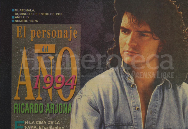 Portada de Prensa Libre del 8 de enero de 1995 con la designación de Ricardo Arjona como Personaje del Año 1994. (Foto: Hemeroteca PL)