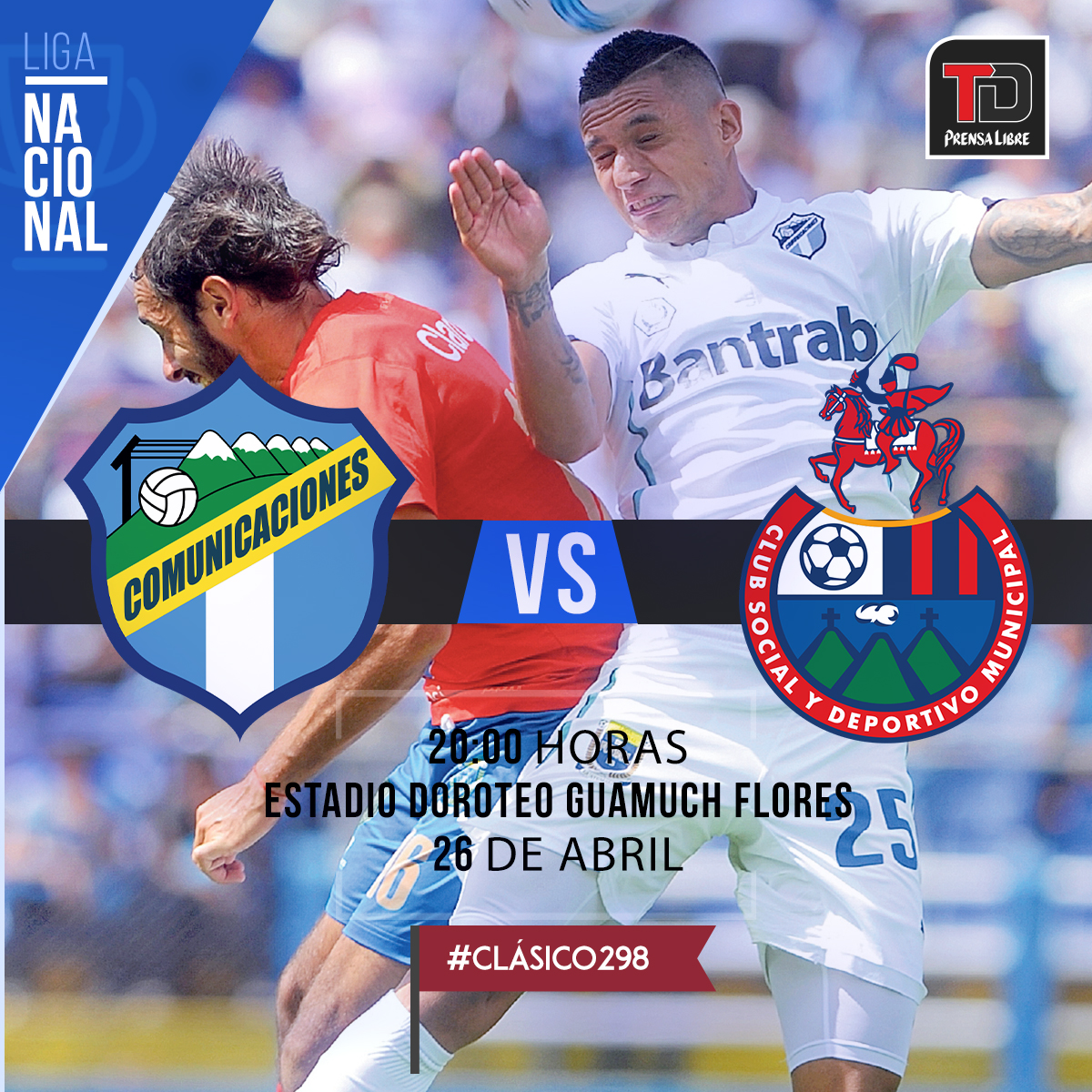 Comunicaciones recibe a los rojos en una nueva edición del Clásico del futbol guatemalteco. (Foto Prensa Libre: TodoDeportes)