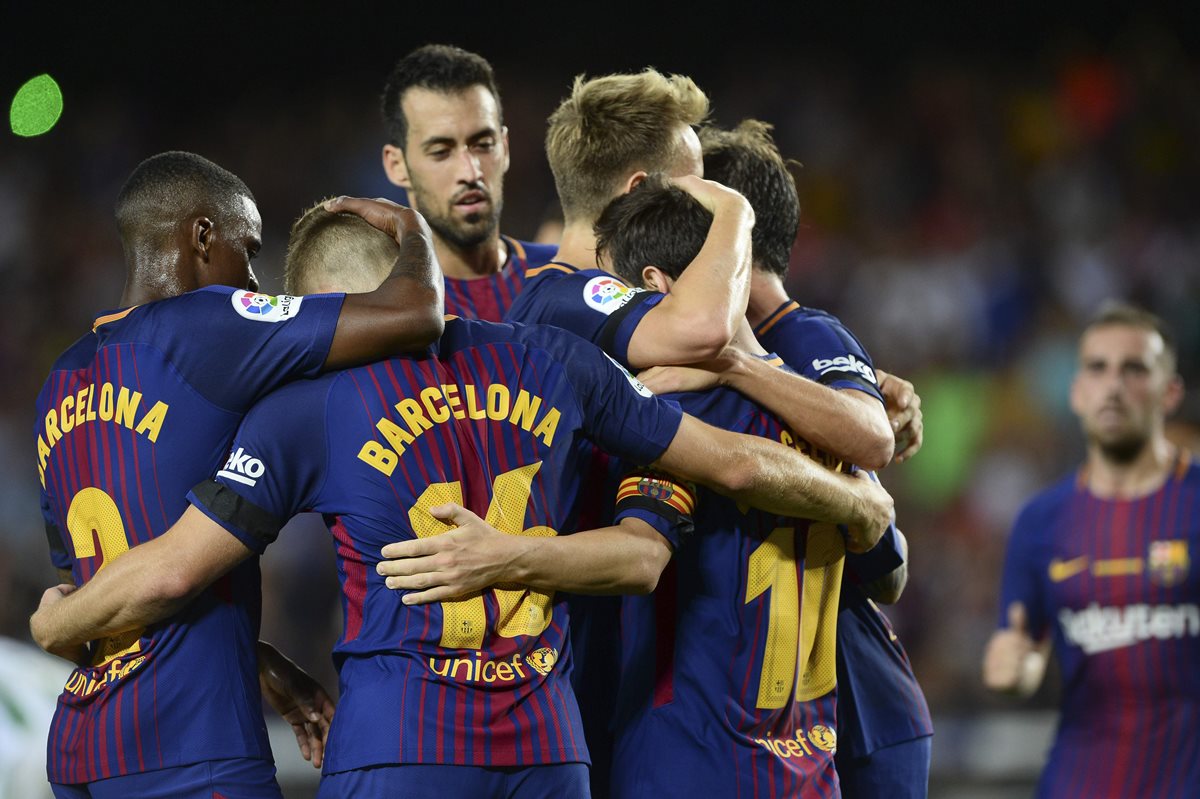 El Barcelona inició con el pie derecho la lucha por el título de La Liga. (Foto Prensa Libre: AFP)