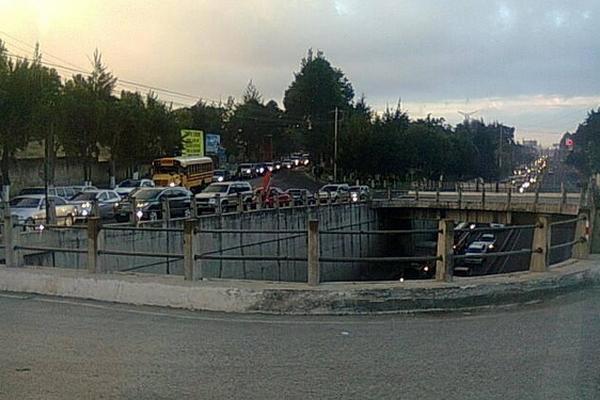 Ingreso a Fraijanes. (Foto Prensa Libre: PMT de Fraijanes)