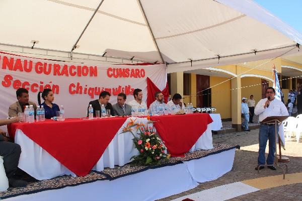 Acto inaugural del nuevo edificio de la Usac, en  Chiquimulilla.