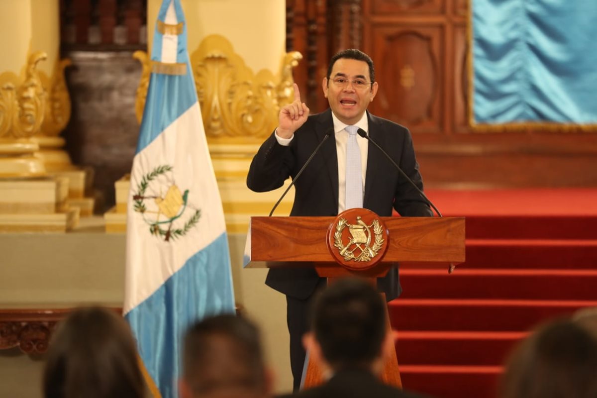 El presidente Jimmy Morales pidió que el próximo año hayan elecciones libres y sin injerencia. (Foto Prensa Libre: Esbin García)