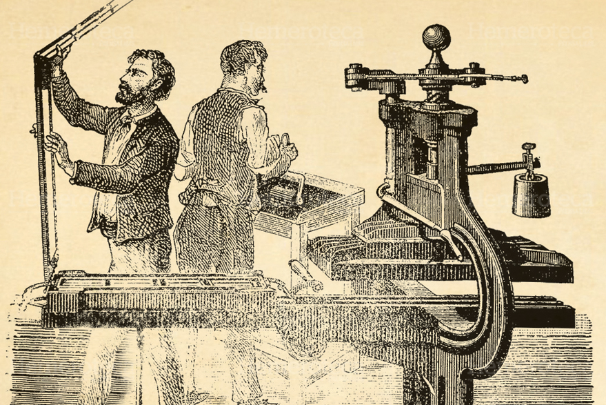 Ilustración de las primeras imprentas en Guatemala. (Foto: Hemeroteca PL)