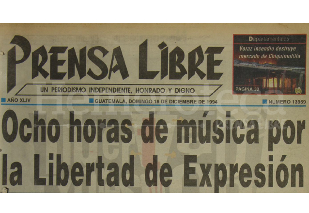 Titular de Prensa Libre del 18/12/1994. (Foto: Hemeroteca PL)