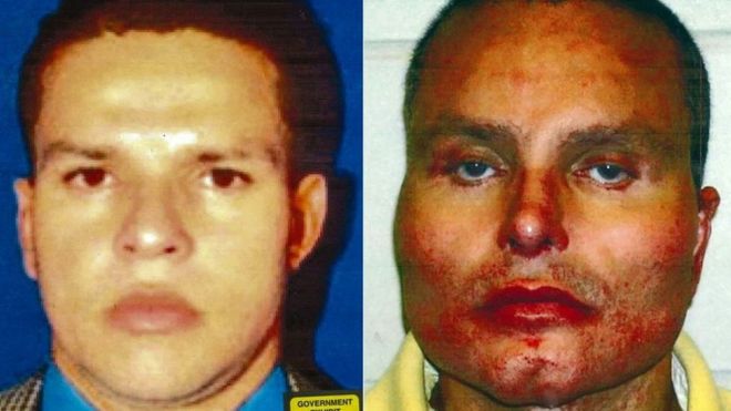 "Chupeta" declaró en contra del "Chapo" con el objetivo de reducir su propia sentencia (en las fotos, antes y después de las cirugías plásticas). GETTY IMAGES