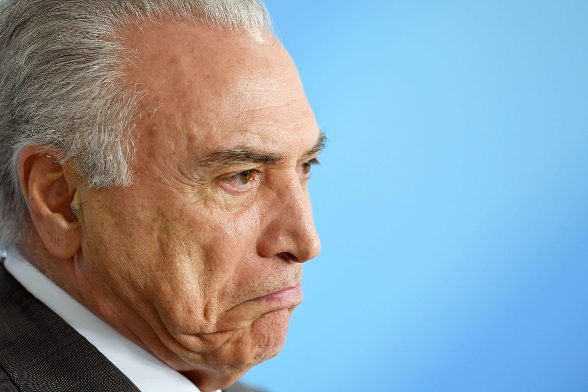 Michel Temer, presidente de Brasil, afronta un nuevo escándalo. (Foto Prensa Libre: AFP).