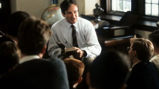 Uno de sus grandes papeles: el profesor John Keating en la Sociedad de los poetas muertos. GETTY IMAGES