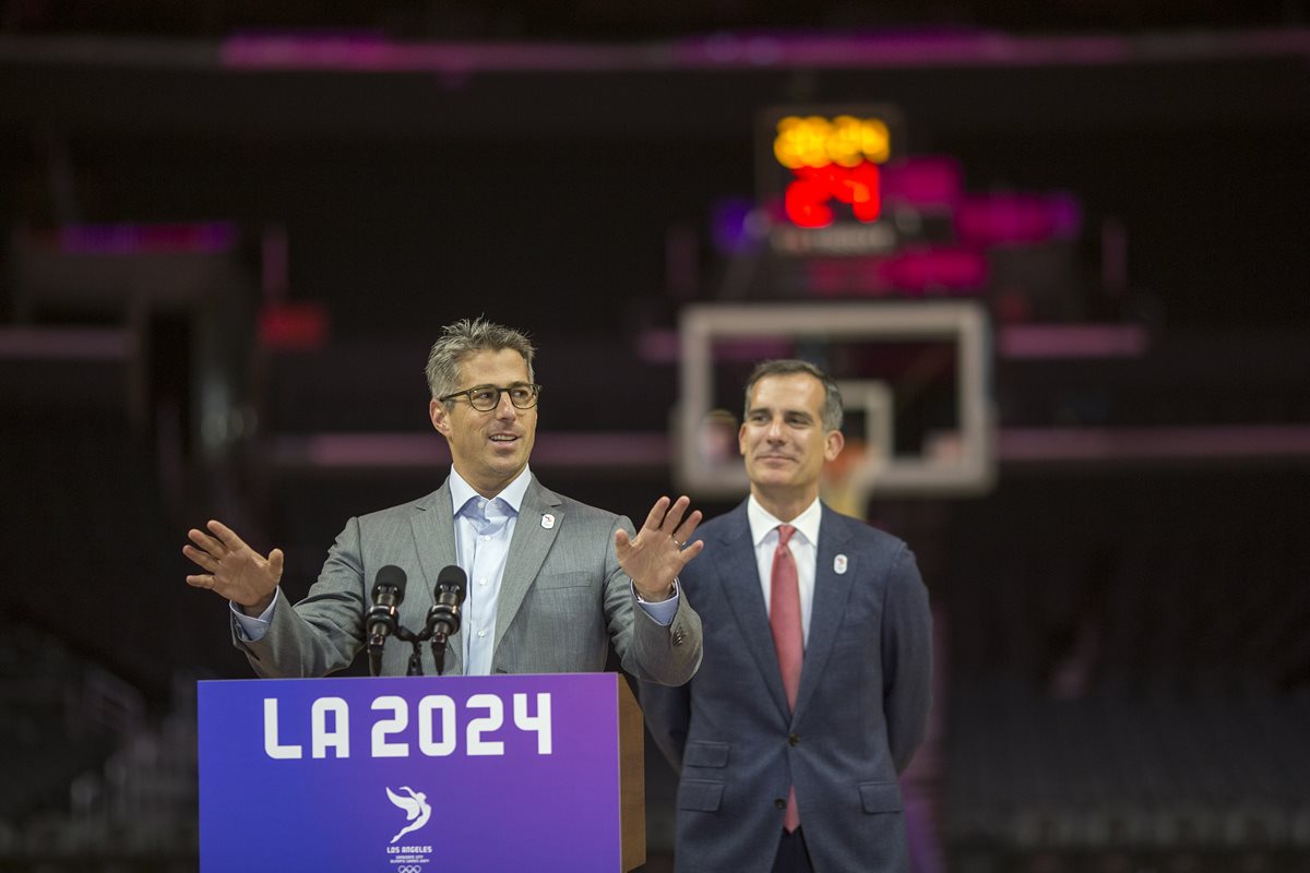 Autoridades del COI elogiaron la candidatura de Los Ángeles para los Juegos Olímpicos de 2024. (Foto Prensa Libre: AFP).