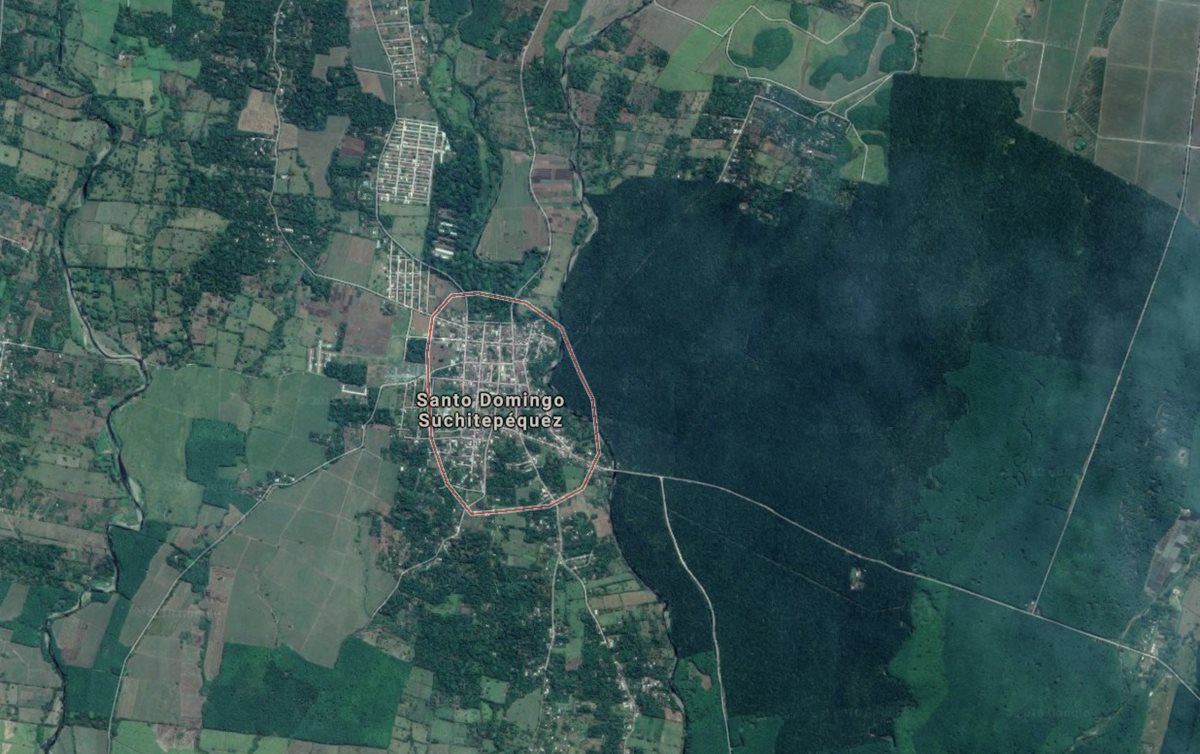 Lugar del hallazgo de los dos cadáveres, uno pertenece a un periodista de Coatepeque, Quetzaltenango. (Foto Prensa Libre: Google Maps)