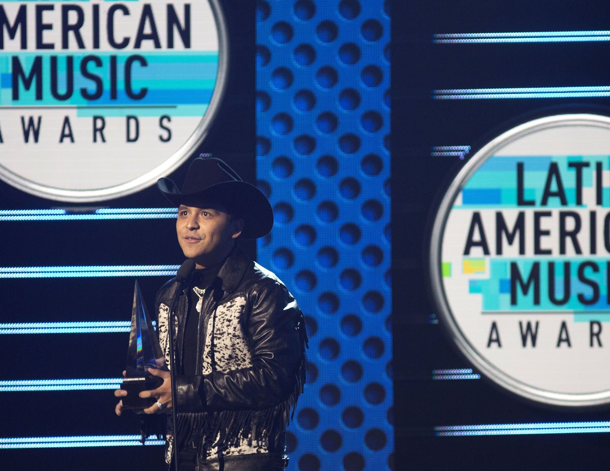 Christian Nodal fue uno de los más ganadores en la noche (Foto Prensa Libre: EFE).