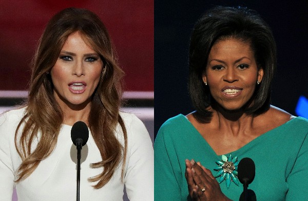 Melania Trump en su discurso tiene similitudes con el Michelle Obama en el 2008. (Foto Prensa Libre: EFE)