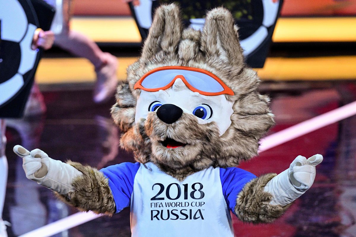 Zabivaka es la mascota oficial de la Copa del Mundo. (Foto Prensa Libre: AFP).