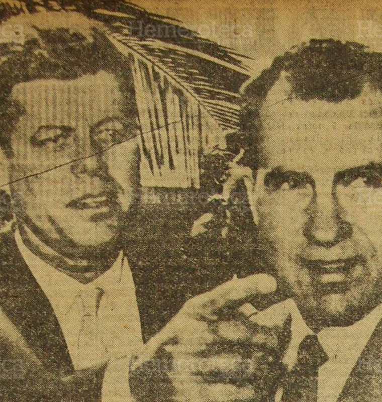 El presidente electo de los Estados Unidos, senador John Fitzgerald Kennedy (izquierda) aparece hablando con el vicepresidente Richard Milhous Nixon, durante la visita que le hiciera el primero al segundo en Miami, Florida. (Foto: Hemeroteca PL)